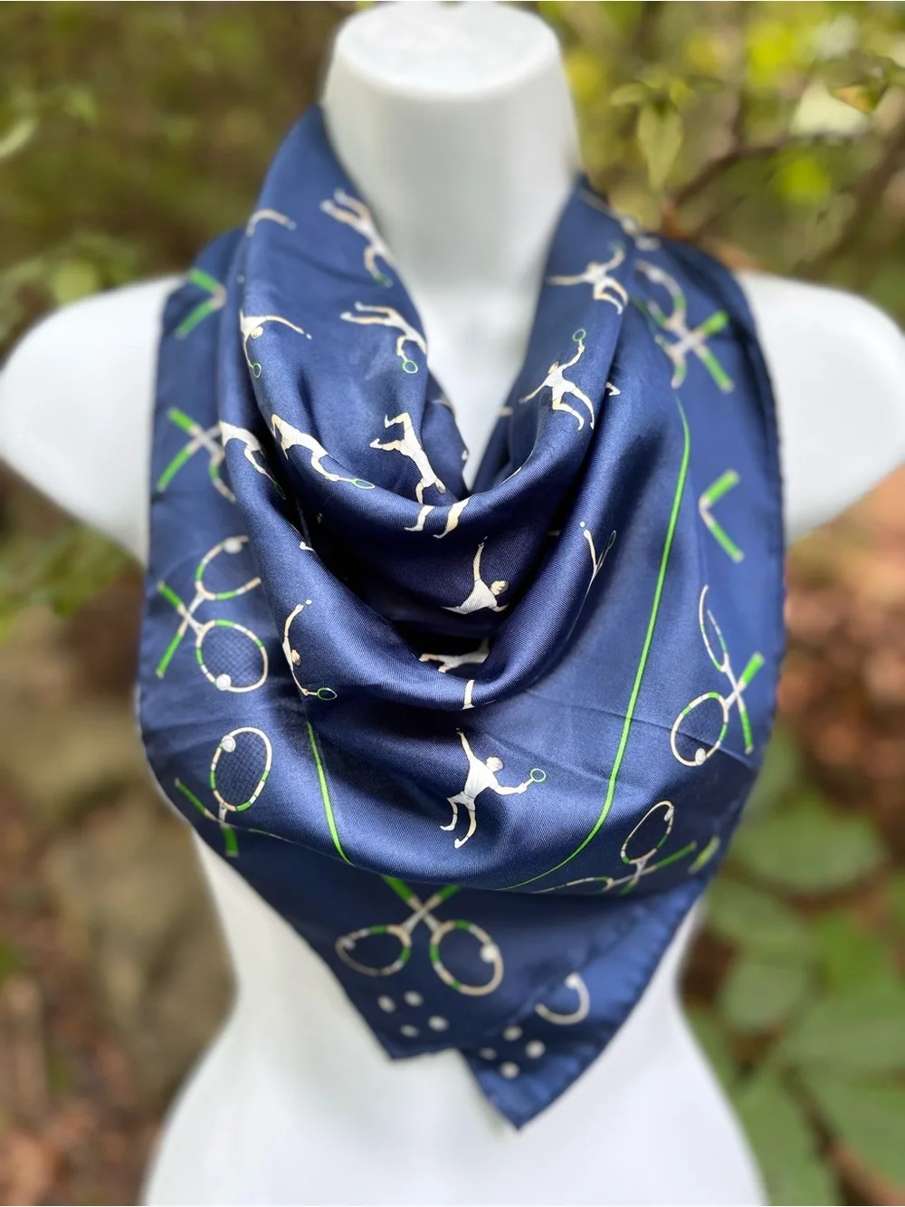 Vintage Echo Tennis Motif  Scarf